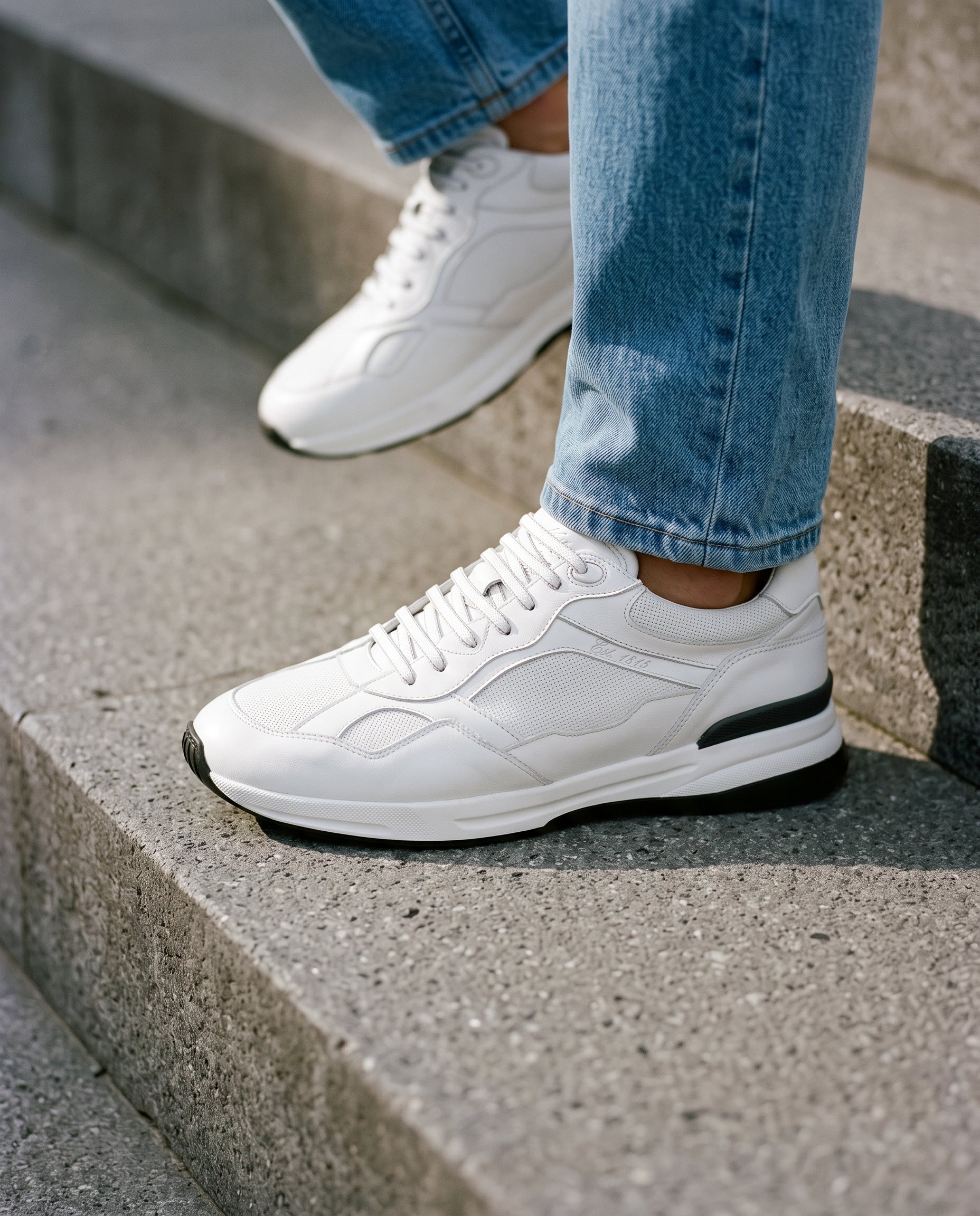 Wit gladleren Ferro sneaker