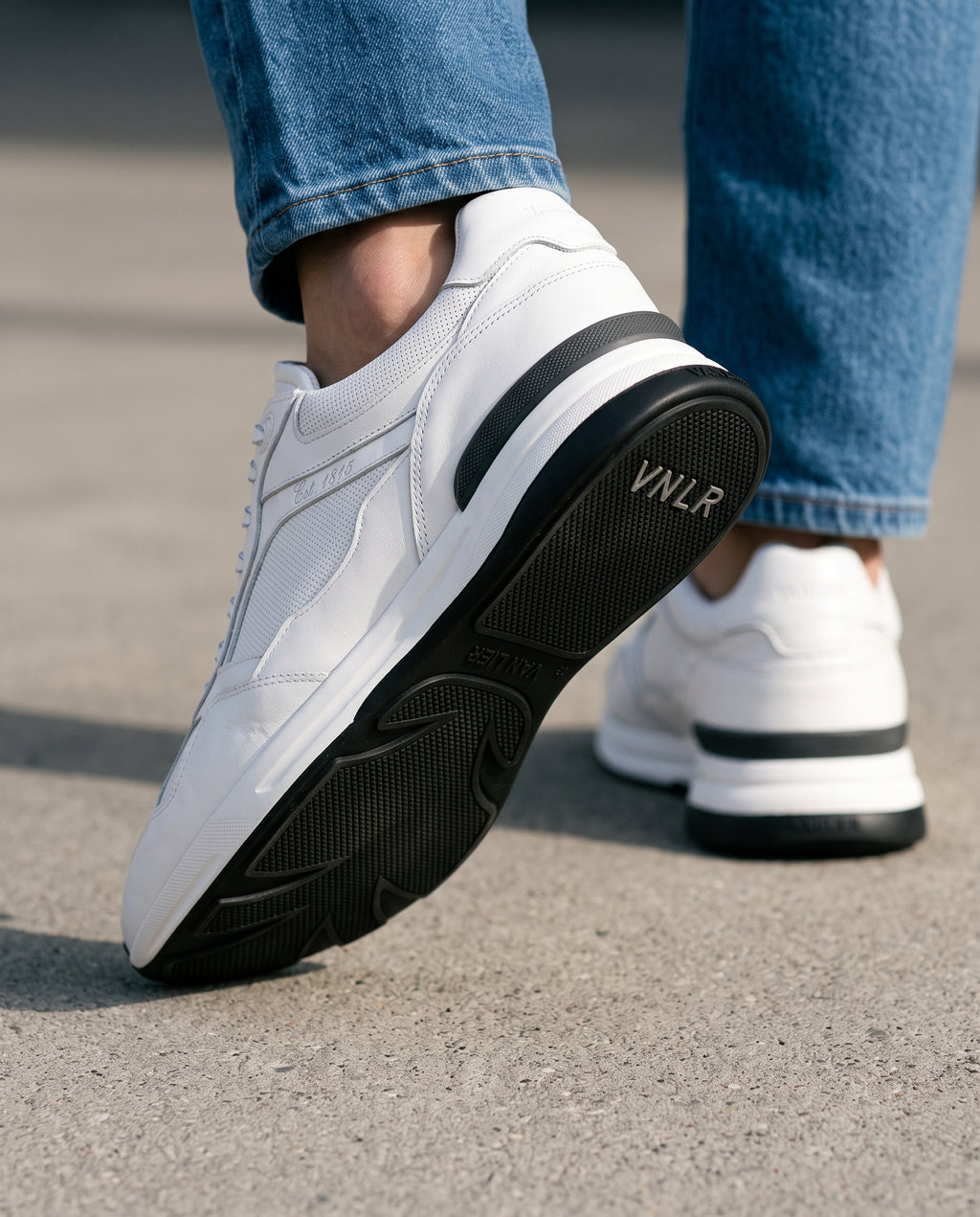 Wit gladleren Ferro sneaker