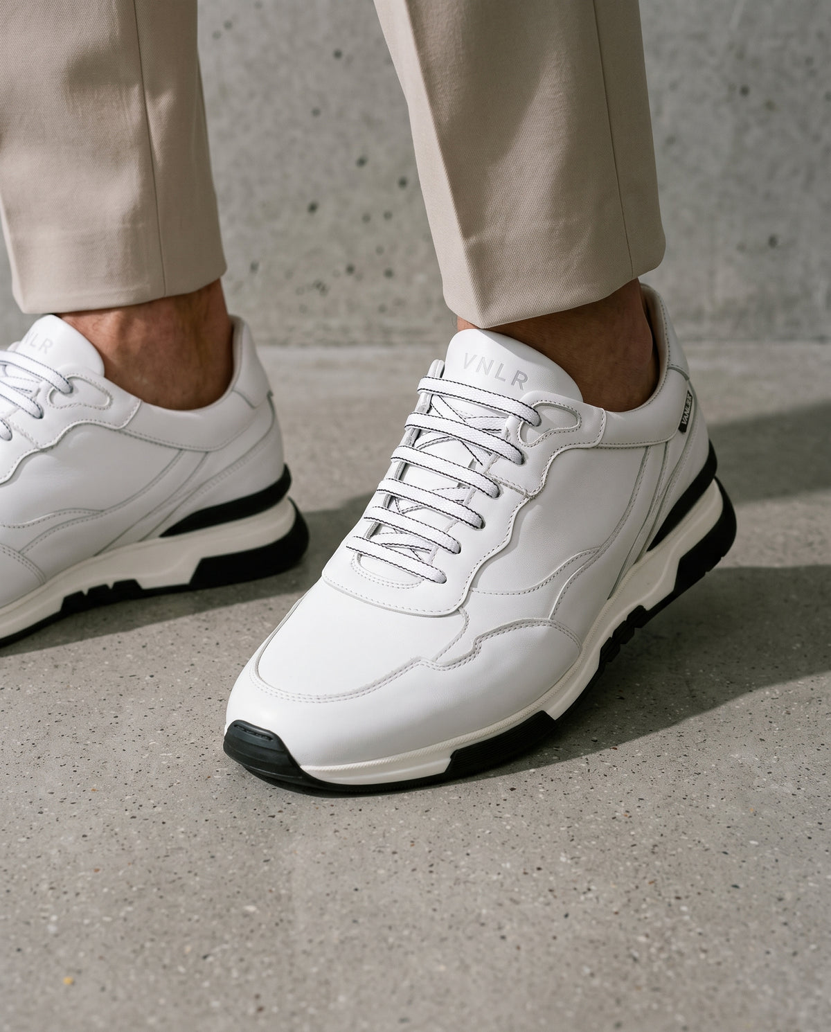 Wit gladleren Romeo sneaker
