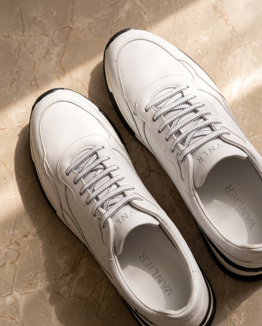 White smooth leather Romeo sneaker