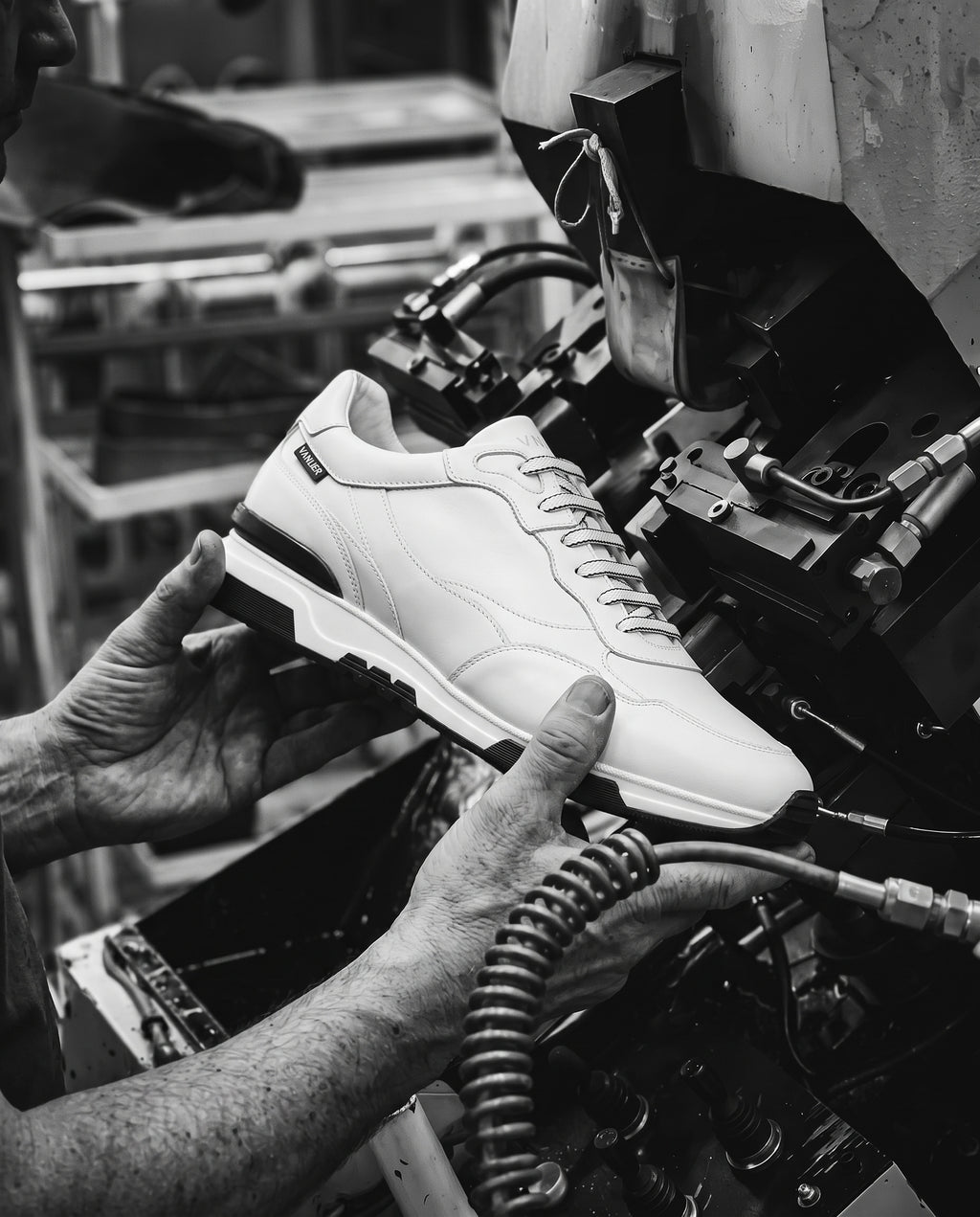 White smooth leather Romeo sneaker