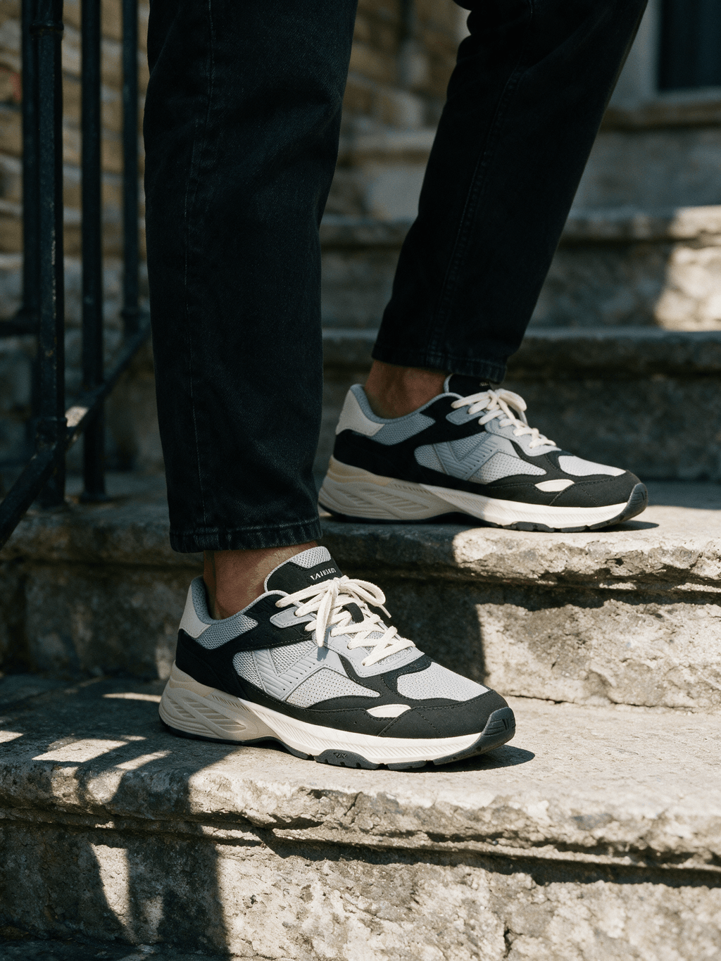 Zwart lichtgrijs combi Cosmos sneaker