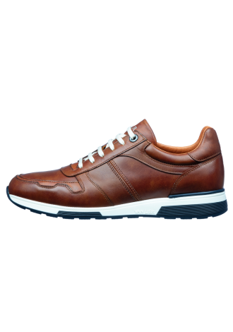 Cognac gladleren Positano sneaker