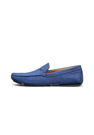 Blauw nubuck Mocassin