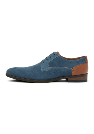 Blauw suède Vienna veterschoen