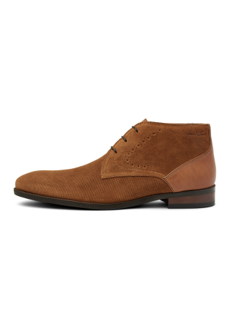Cognac suède Vienna halfhoge veterschoen