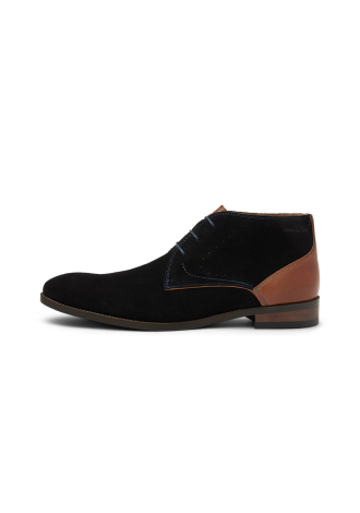 Navy suède Vienna halfhoge veterschoen