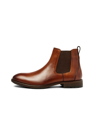 Cognac gladleren Montana chelsea boot