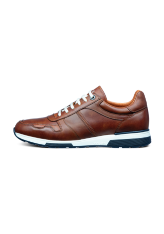 Cognac gladleren Positano sneaker