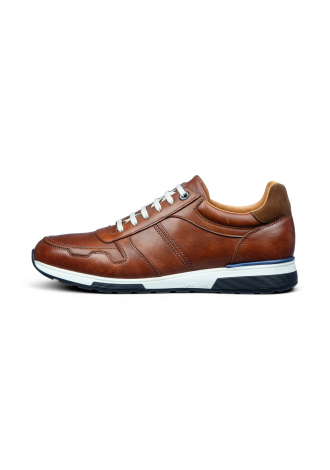 Licht cognac gladleren Positano sneaker
