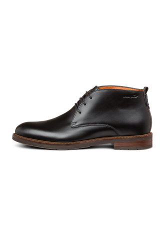  Antraciet grijs gladleren Boston halfhoge veterschoen