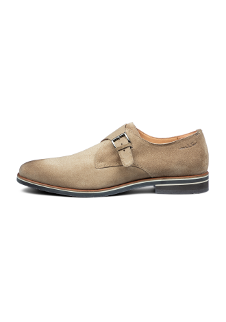 Taupe suède Amalfi gespschoen