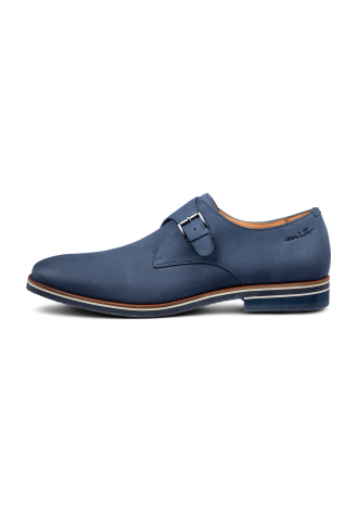 Blauw nubuck Amalfi gespschoen