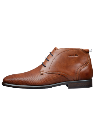 Licht cognac gladleren Erasmo halfhoge veterschoen