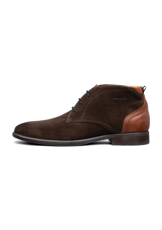 T-moro suede Erasmo halfhoge veterschoen