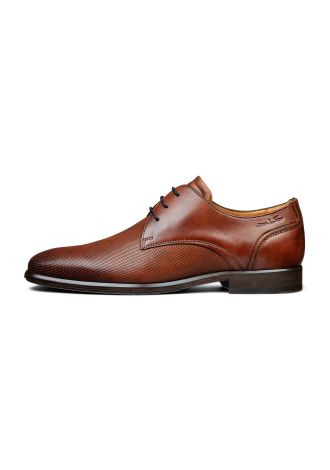 Licht cognac gladleren Erasmo veterschoen