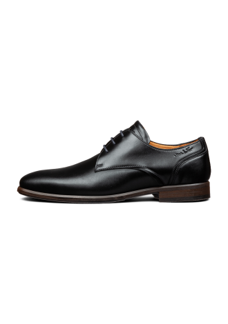 Zwart gladleren Erasmo veterschoen