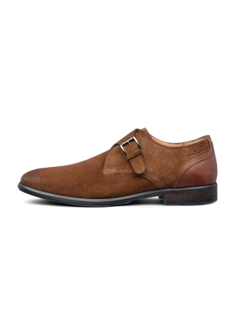 Cognac suède Erasmo gespschoen