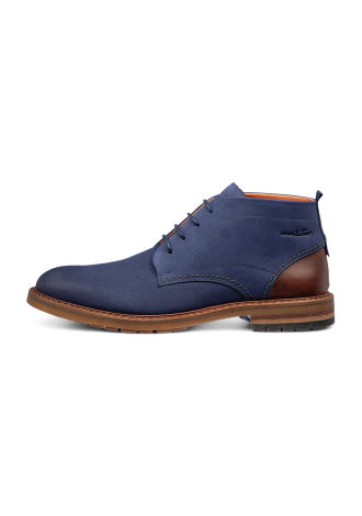 Blauw gladleren Dino halfhoge veterschoen