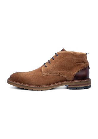 Roest cognac suède Dino halfhoge veterschoen
