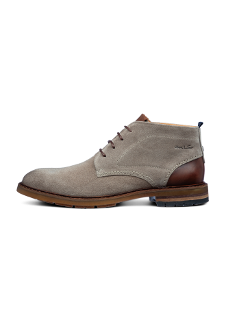 Taupe suède dino halfhoge veterschoen