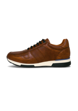 Licht cognac gladleren Positano sneaker
