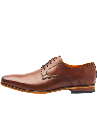 Cognac gladleren Rhodes veterschoen