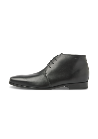 Zwart gladleren Rhodes halfhoge veterschoen
