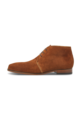 Cognac suède Rhodes halfhoge veterschoen