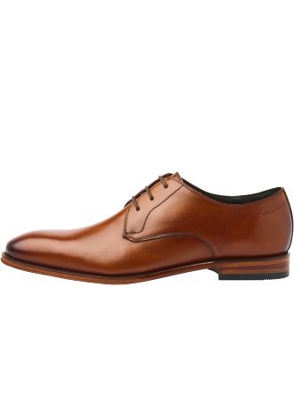 Cognac gladleren Madison veterschoen