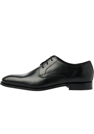 Zwart gladleren Madison veterschoen