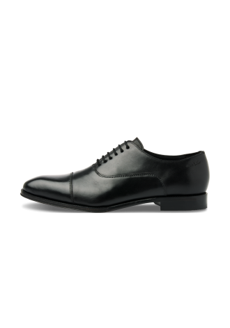 Zwart gladleren Madison veterschoen