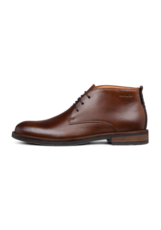 Bruin cognac gladleren Boston boot