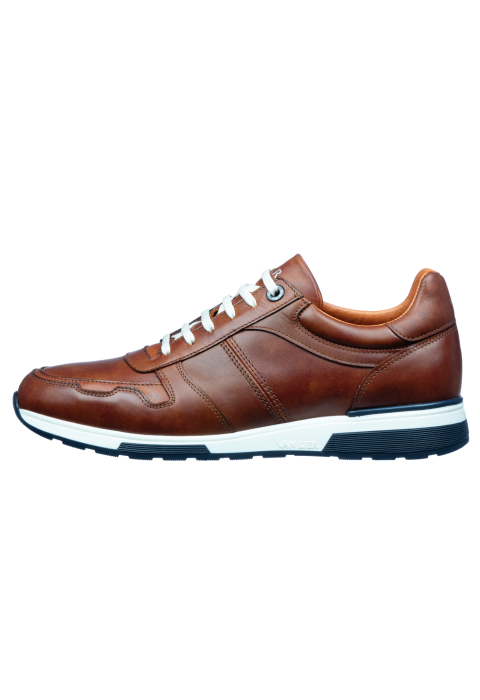 Cognac gladleren Positano sneaker