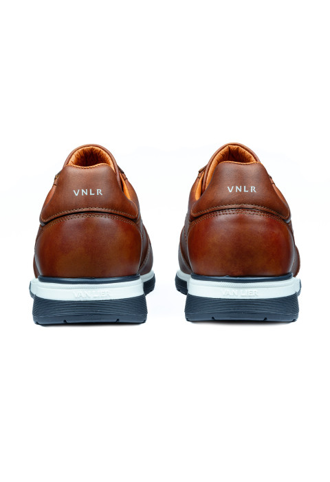 Cognac gladleren Positano sneaker