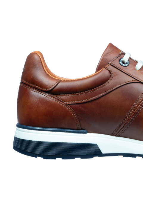 Cognac gladleren Positano sneaker