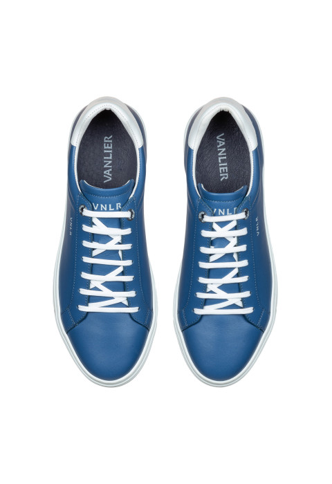 Blauw gladleren Barossa sneaker