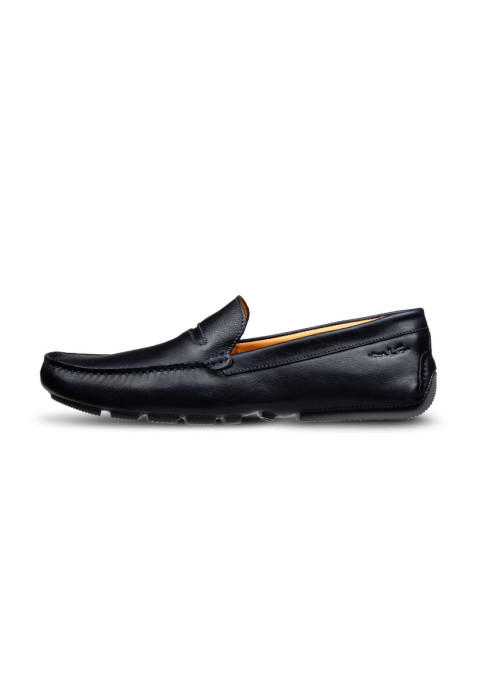 Navy gladleren Mocassin