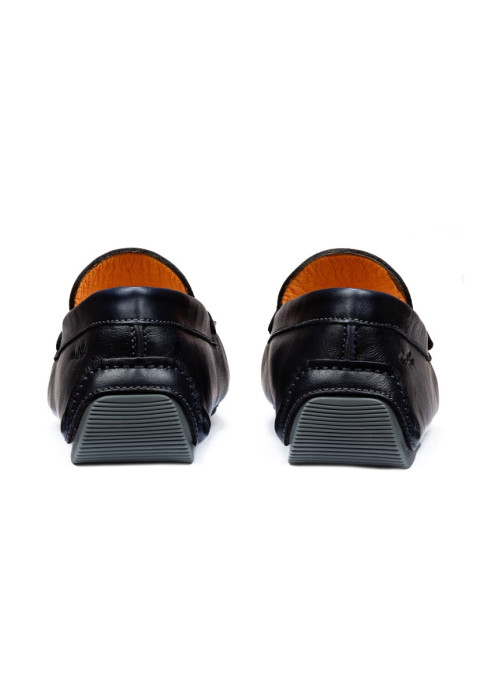 Navy gladleren Mocassin