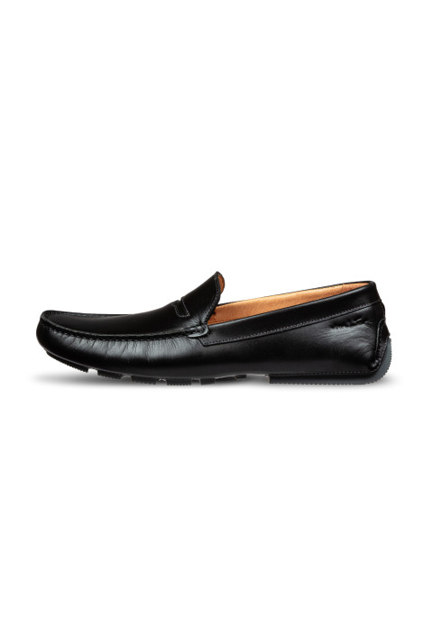 Zwart gladleren Mocassin