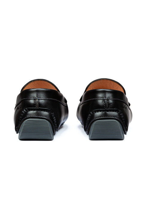 Zwart gladleren Mocassin