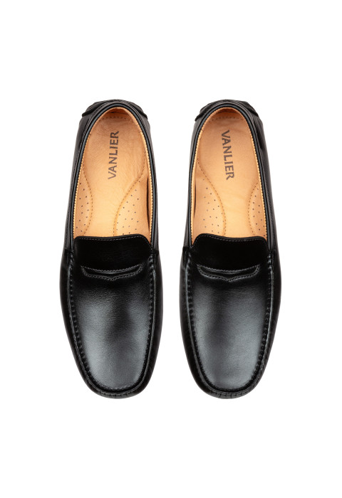 Zwart gladleren Mocassin