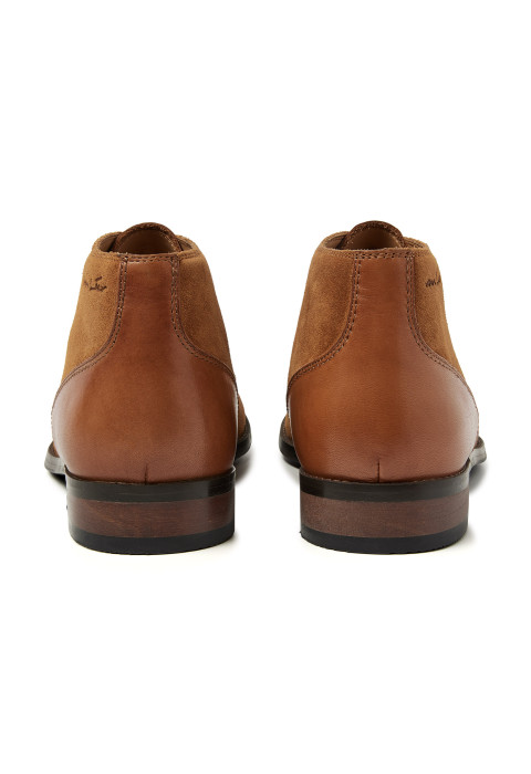 Cognac suède Vienna halfhoge veterschoen