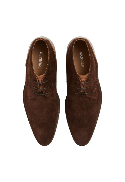 T-moro bruin Vienna halfhoge veterschoen