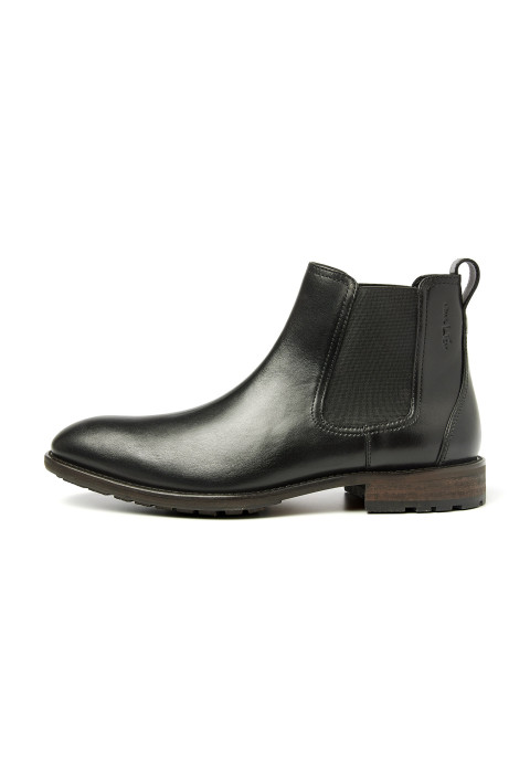 Zwart gladleren Montana chelsea boot