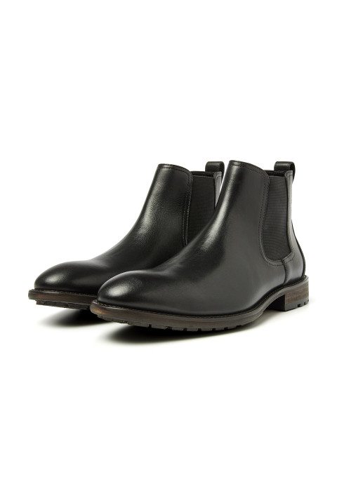 Zwart gladleren Montana chelsea boot