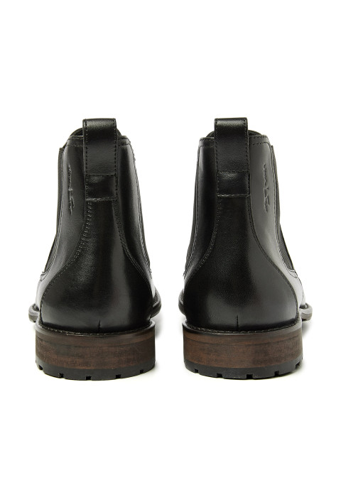 Zwart gladleren Montana chelsea boot