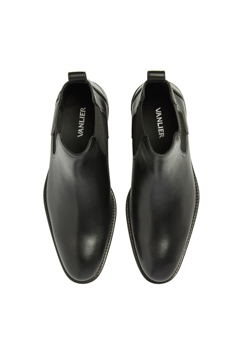 Zwart gladleren Montana chelsea boot