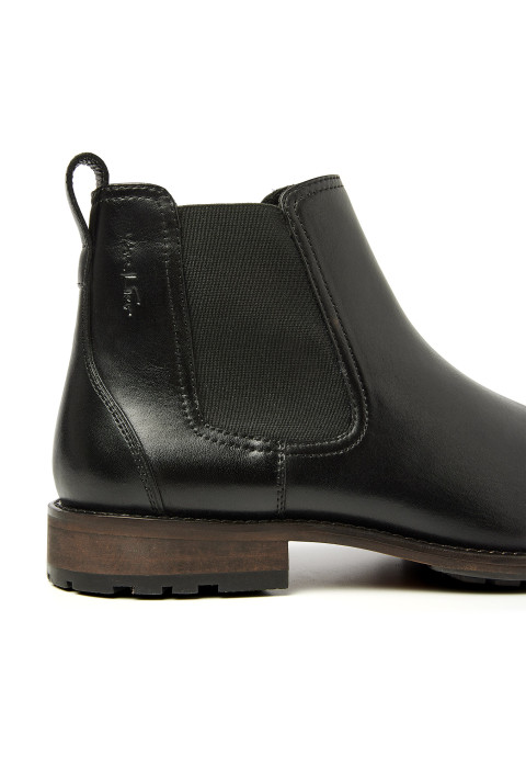 Zwart gladleren Montana chelsea boot