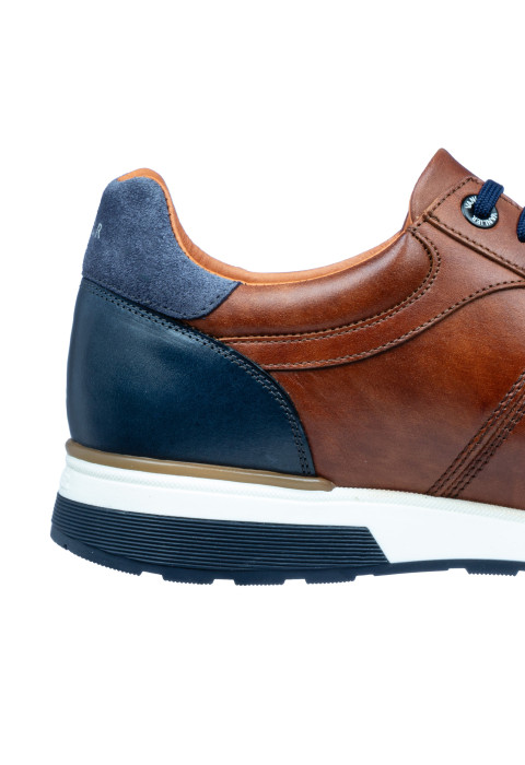 Licht cognac gladleren Positano sneaker